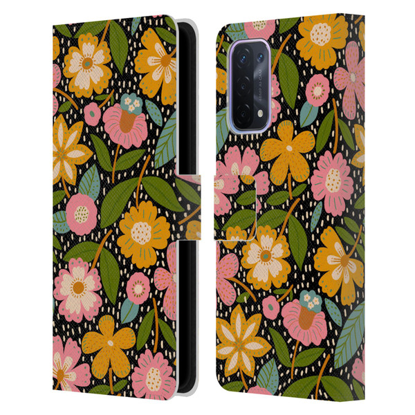 Gabriela Thomeu Floral Floral Jungle Leather Book Wallet Case Cover For OPPO A54 5G