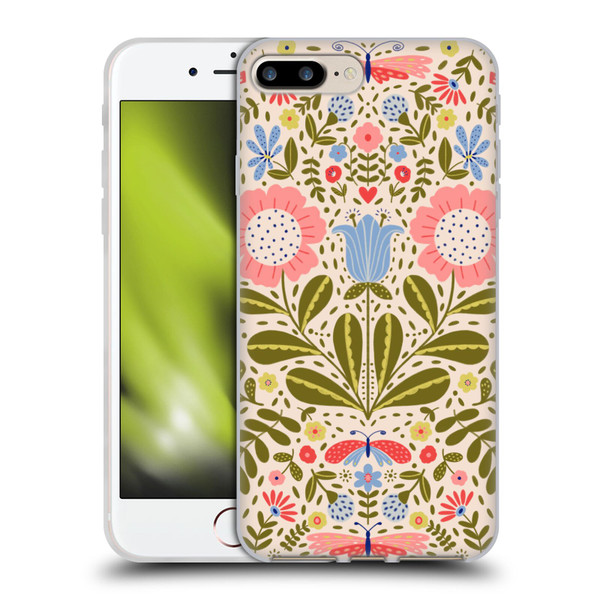 Gabriela Thomeu Floral Blooms & Butterflies Soft Gel Case for Apple iPhone 7 Plus / iPhone 8 Plus