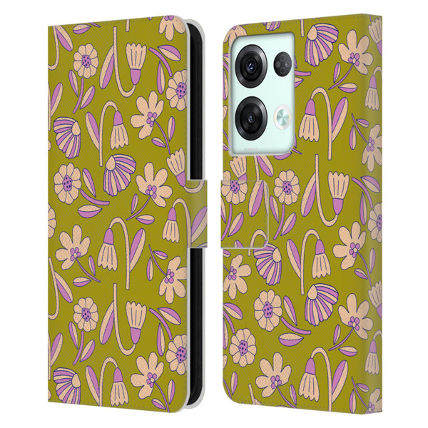 Gabriela Thomeu Floral Art Deco Leather Book Wallet Case Cover For OPPO Reno8 Pro