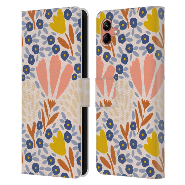 Gabriela Thomeu Floral Spring Flower Field Leather Book Wallet Case Cover For Samsung Galaxy A04 (2022)