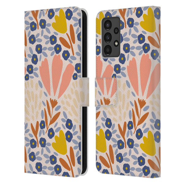 Gabriela Thomeu Floral Spring Flower Field Leather Book Wallet Case Cover For Samsung Galaxy A13 (2022)