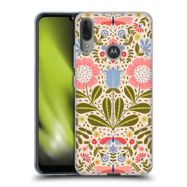 Gabriela Thomeu Floral Blooms & Butterflies Soft Gel Case for Motorola Moto E6 Plus