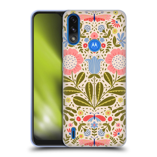 Gabriela Thomeu Floral Blooms & Butterflies Soft Gel Case for Motorola Moto E7 Power / Moto E7i Power