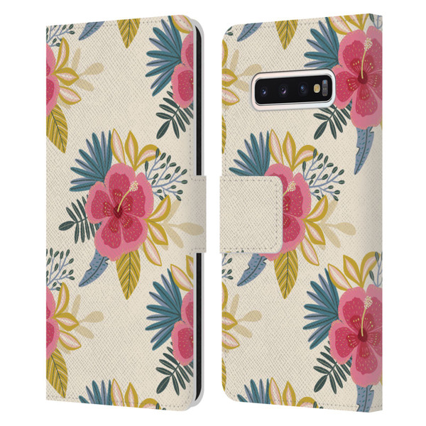 Gabriela Thomeu Floral Tropical Leather Book Wallet Case Cover For Samsung Galaxy S10