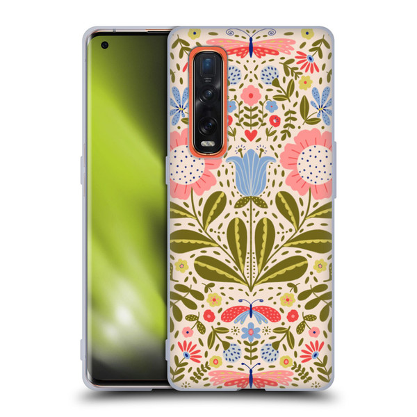 Gabriela Thomeu Floral Blooms & Butterflies Soft Gel Case for OPPO Find X2 Pro 5G