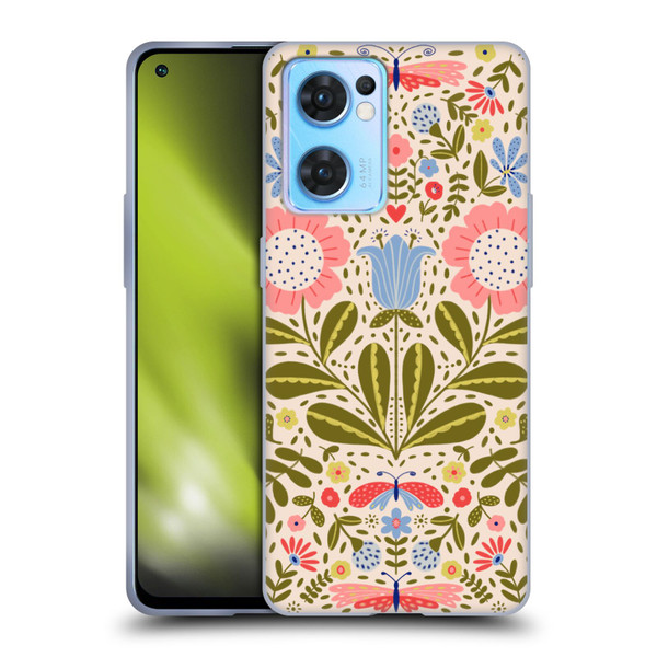 Gabriela Thomeu Floral Blooms & Butterflies Soft Gel Case for OPPO Reno7 5G / Find X5 Lite