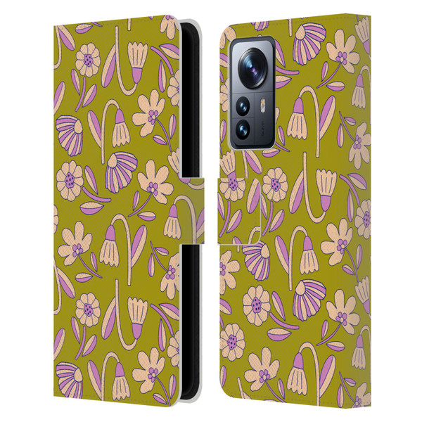 Gabriela Thomeu Floral Art Deco Leather Book Wallet Case Cover For Xiaomi 12 Pro