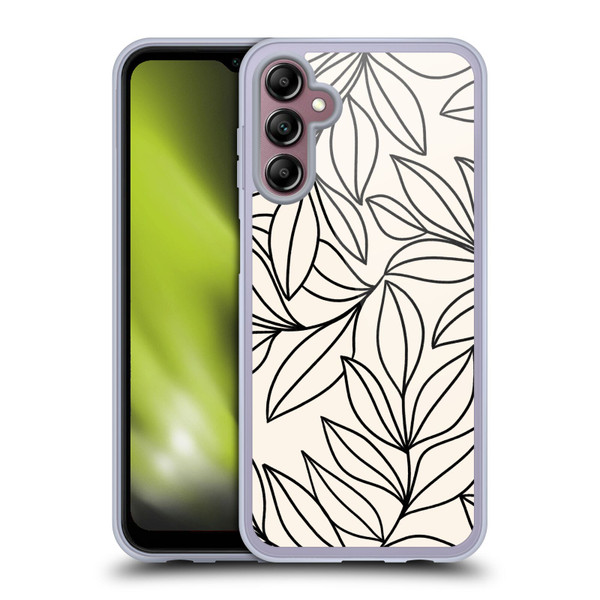 Gabriela Thomeu Floral Black And White Leaves Soft Gel Case for Samsung Galaxy A14 5G