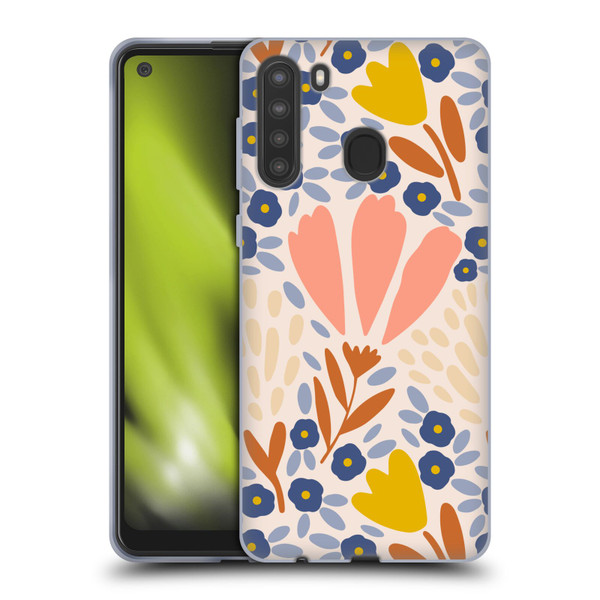 Gabriela Thomeu Floral Spring Flower Field Soft Gel Case for Samsung Galaxy A21 (2020)