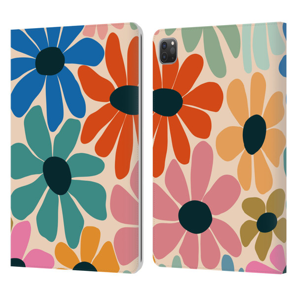 Gabriela Thomeu Retro Fun Floral Rainbow Color Leather Book Wallet Case Cover For Apple iPad Pro 11 2020 / 2021 / 2022