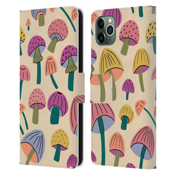 Gabriela Thomeu Retro Magic Mushroom Leather Book Wallet Case Cover For Apple iPhone 11 Pro Max