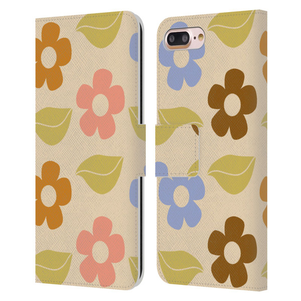 Gabriela Thomeu Retro Flower Vibe Vintage Pattern Leather Book Wallet Case Cover For Apple iPhone 7 Plus / iPhone 8 Plus
