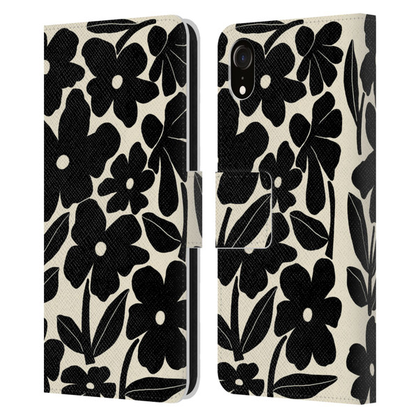 Gabriela Thomeu Retro Black And White Groovy Leather Book Wallet Case Cover For Apple iPhone XR