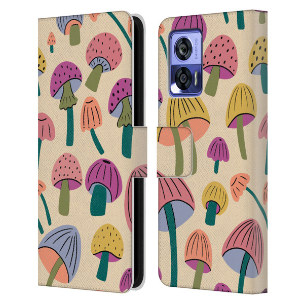 Gabriela Thomeu Retro Magic Mushroom Leather Book Wallet Case Cover For Motorola Edge 30 Neo 5G