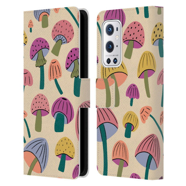Gabriela Thomeu Retro Magic Mushroom Leather Book Wallet Case Cover For OnePlus 9 Pro
