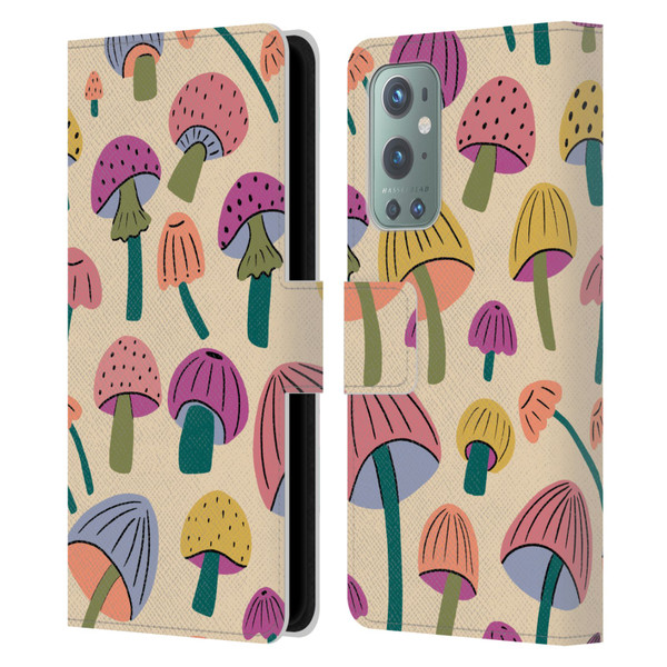 Gabriela Thomeu Retro Magic Mushroom Leather Book Wallet Case Cover For OnePlus 9