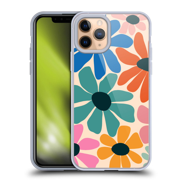 Gabriela Thomeu Retro Fun Floral Rainbow Color Soft Gel Case for Apple iPhone 11 Pro