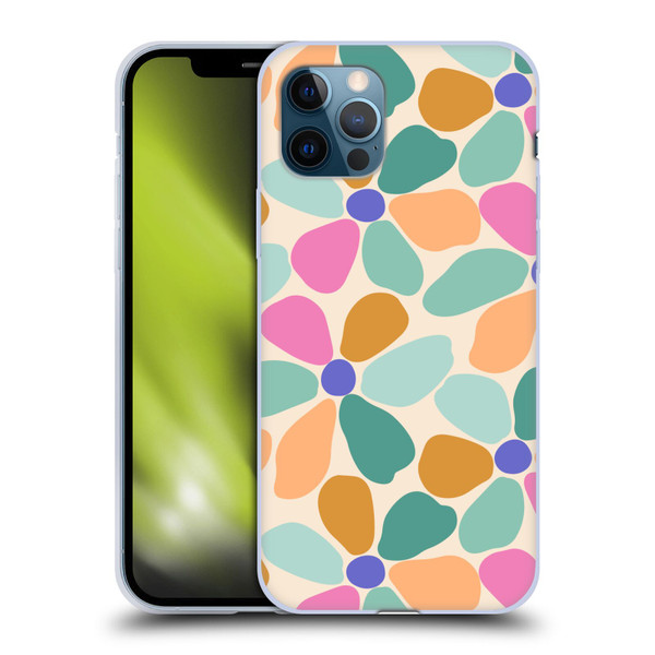 Gabriela Thomeu Retro Colorful Flowers Soft Gel Case for Apple iPhone 12 / iPhone 12 Pro