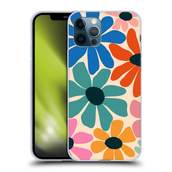 Gabriela Thomeu Retro Fun Floral Rainbow Color Soft Gel Case for Apple iPhone 12 / iPhone 12 Pro