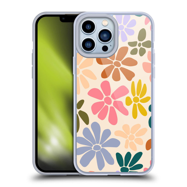 Gabriela Thomeu Retro Rainbow Color Floral Soft Gel Case for Apple iPhone 13 Pro Max