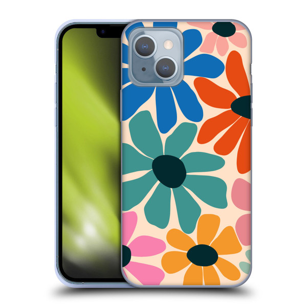 Gabriela Thomeu Retro Fun Floral Rainbow Color Soft Gel Case for Apple iPhone 14