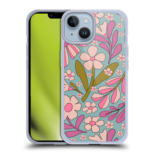Gabriela Thomeu Retro Groovy 70s Blue Soft Gel Case for Apple iPhone 14