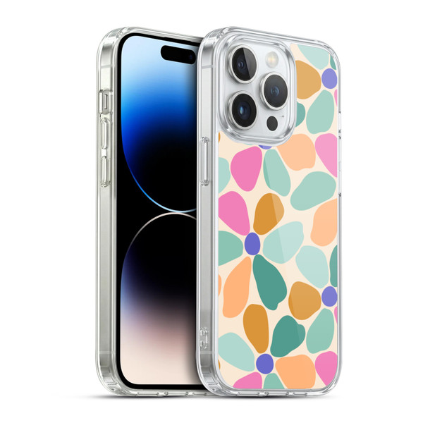 Gabriela Thomeu Retro Colorful Flowers Soft Gel Case for Apple iPhone 14 Pro & MagSafe