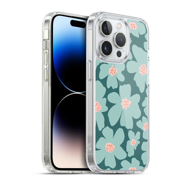 Gabriela Thomeu Retro Daisy Green Soft Gel Case for Apple iPhone 14 Pro & MagSafe