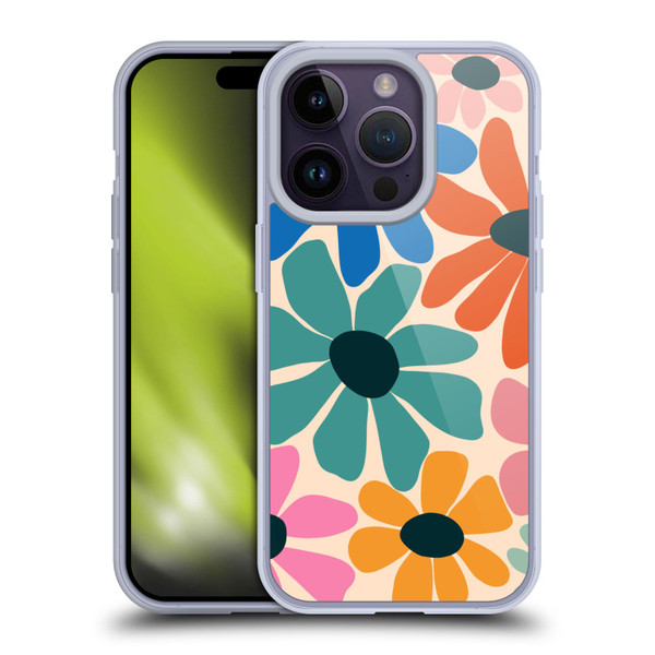 Gabriela Thomeu Retro Fun Floral Rainbow Color Soft Gel Case for Apple iPhone 14 Pro