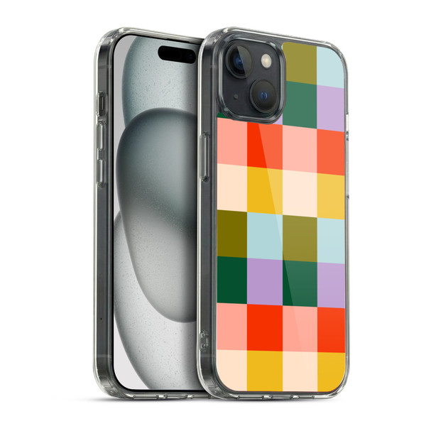 Gabriela Thomeu Retro Checkered Rainbow Vibe Soft Gel Case for Apple iPhone 15 Plus & MagSafe