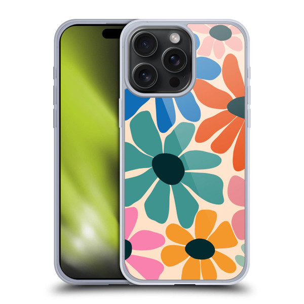Gabriela Thomeu Retro Fun Floral Rainbow Color Soft Gel Case for Apple iPhone 15 Pro Max