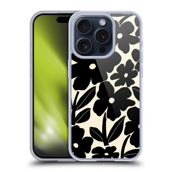 Gabriela Thomeu Retro Black And White Groovy Soft Gel Case for Apple iPhone 15 Pro