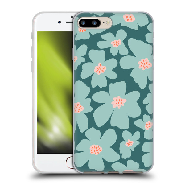 Gabriela Thomeu Retro Daisy Green Soft Gel Case for Apple iPhone 7 Plus / iPhone 8 Plus