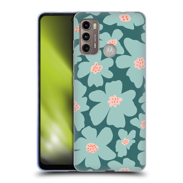 Gabriela Thomeu Retro Daisy Green Soft Gel Case for Motorola Moto G60 / Moto G40 Fusion