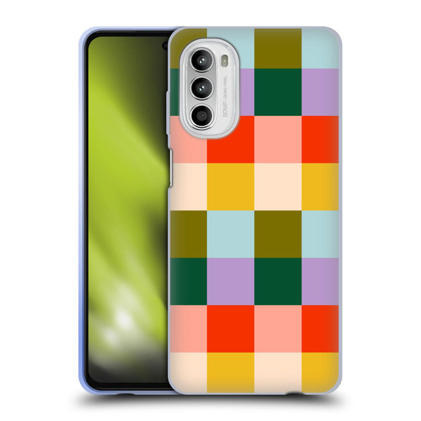 Gabriela Thomeu Retro Checkered Rainbow Vibe Soft Gel Case for Motorola Moto G52