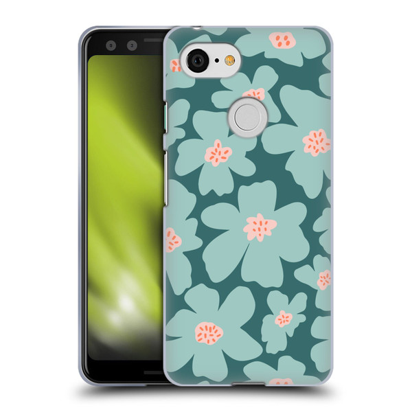 Gabriela Thomeu Retro Daisy Green Soft Gel Case for Google Pixel 3