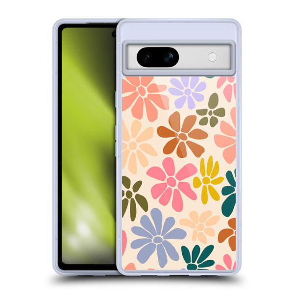 Gabriela Thomeu Retro Rainbow Color Floral Soft Gel Case for Google Pixel 7a