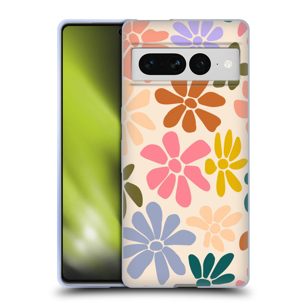 Gabriela Thomeu Retro Rainbow Color Floral Soft Gel Case for Google Pixel 7 Pro