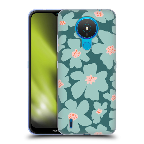 Gabriela Thomeu Retro Daisy Green Soft Gel Case for Nokia 1.4