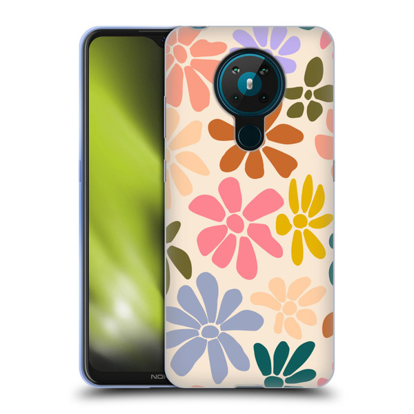 Gabriela Thomeu Retro Rainbow Color Floral Soft Gel Case for Nokia 5.3