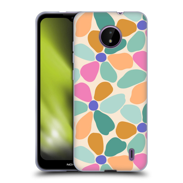 Gabriela Thomeu Retro Colorful Flowers Soft Gel Case for Nokia C10 / C20