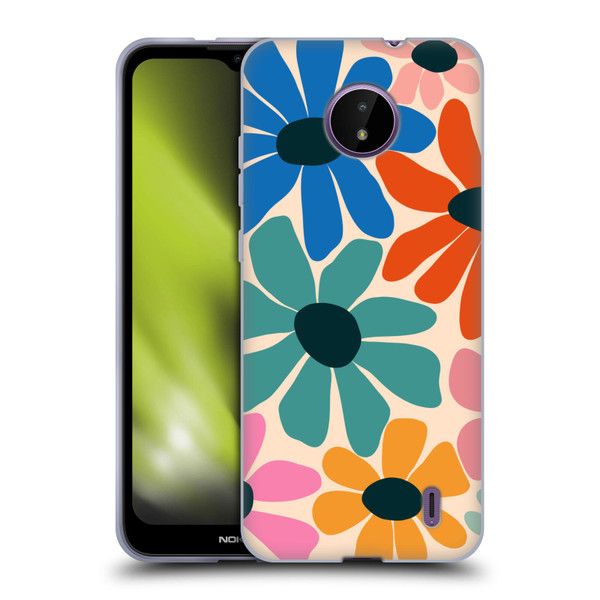 Gabriela Thomeu Retro Fun Floral Rainbow Color Soft Gel Case for Nokia C10 / C20
