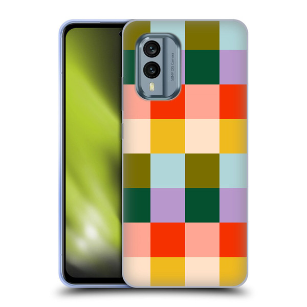 Gabriela Thomeu Retro Checkered Rainbow Vibe Soft Gel Case for Nokia X30