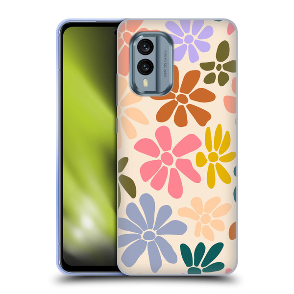 Gabriela Thomeu Retro Rainbow Color Floral Soft Gel Case for Nokia X30