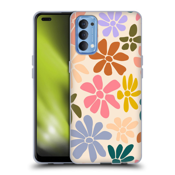 Gabriela Thomeu Retro Rainbow Color Floral Soft Gel Case for OPPO Reno 4 5G