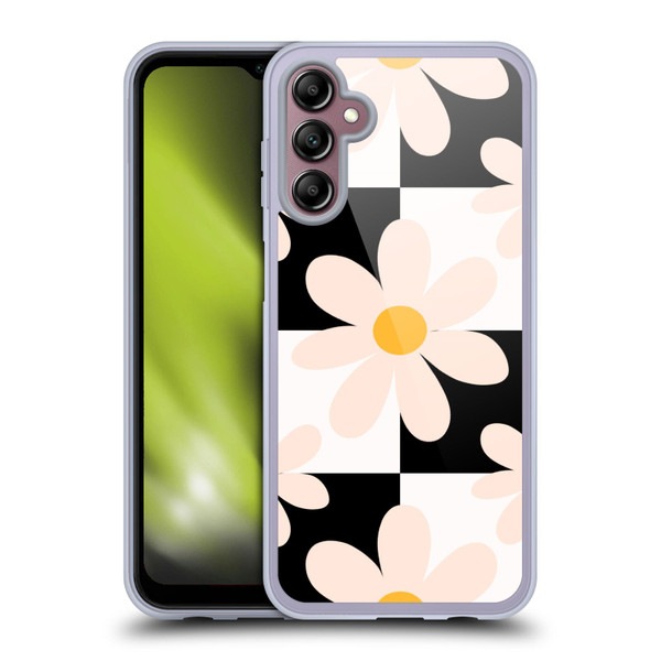 Gabriela Thomeu Retro Black & White Checkered Daisies Soft Gel Case for Samsung Galaxy A14 5G