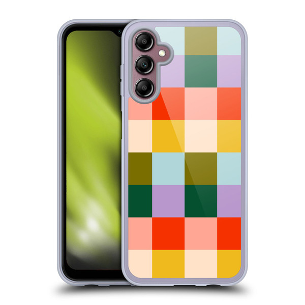 Gabriela Thomeu Retro Checkered Rainbow Vibe Soft Gel Case for Samsung Galaxy A14 5G
