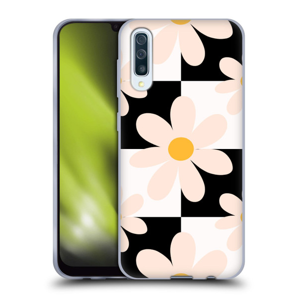 Gabriela Thomeu Retro Black & White Checkered Daisies Soft Gel Case for Samsung Galaxy A50/A30s (2019)