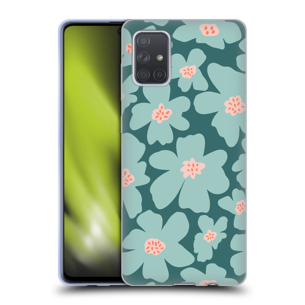 Gabriela Thomeu Retro Daisy Green Soft Gel Case for Samsung Galaxy A71 (2019)