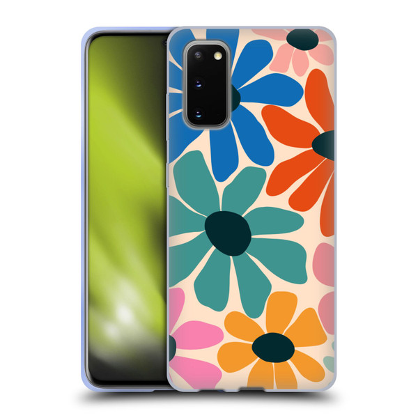 Gabriela Thomeu Retro Fun Floral Rainbow Color Soft Gel Case for Samsung Galaxy S20 / S20 5G